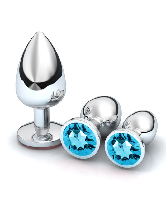 Set de 3 Plugs Anales de Acero - Estimulación Progresiva S M L