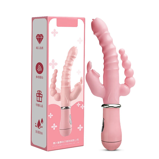 Dual Ecstasy 3/1 - Vibrador Rabbit Triple Estimulación