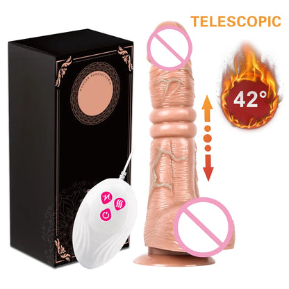 FireMotion - Dildo Telescópico Vibración Empuje y Calentamiento