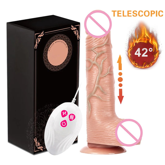 FireMotion - Dildo Telescópico Vibración Empuje y Calentamiento