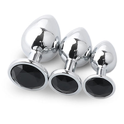 Set de 3 Plugs Anales de Acero - Estimulación Progresiva S M L